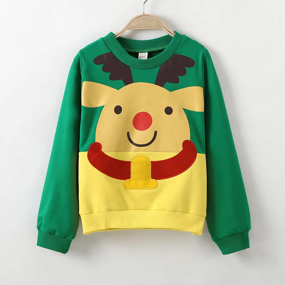 

Baby Girl Clothes Toddler Kids Baby Boys Christmas Elk Sweatshirt Pullover Easy Long Sleeve Tops Children's SWeatshirt For Girls