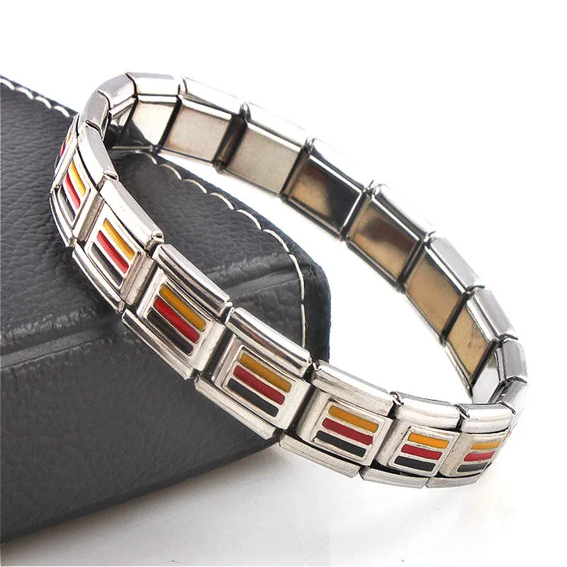 Jewelry German Flag Elasticity Elastic Energy Movement Magnetic Germanium Italian Charm Bracelet Fashion Stainless Steel ST11 | Украшения и