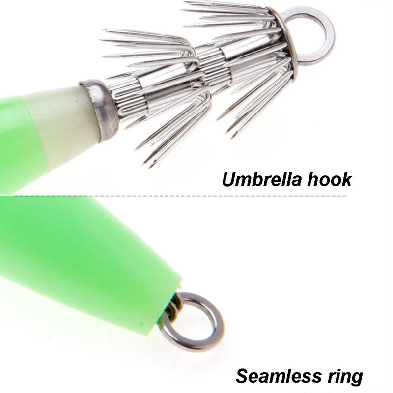 

Luminous Green Squid Jig Hook Deep Sea Artificial Squid Lure Underwater Catch Shrimp Fishing Lure Saltwater Fishing Octopus Hook