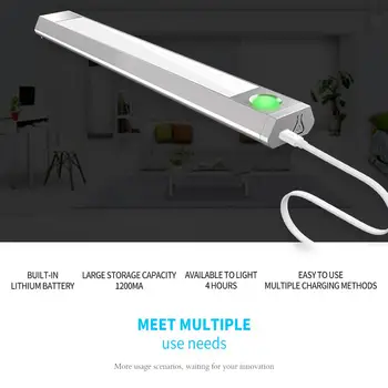 

60LED Infrared Induction Lamp Sensor Light Night Light Bar Stairway Drawer Closet Tricolor Dimming Energy Saving Portable