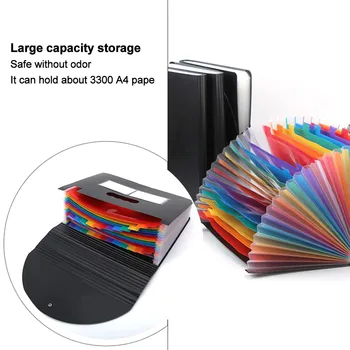 

24 Pockets Home Office Document With Cover Paper Wallets Expanding Organizer Portable A4 Letter Waterproof File Folder Briefcase