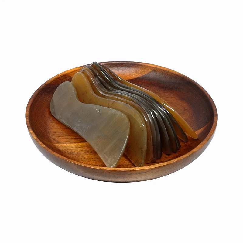 Yellow Ox Horn Beauty Guasha Scraping Tool Thin Arm Leg Slimming V Line Face Massage Plate Healthcare Board