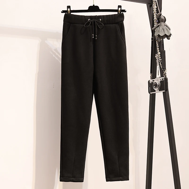 New Autumn Winter Warm Pants Women Fashion Thickening Casual Ladies' Pants Korean Harem High Waist Trousers Plus Size 5XL