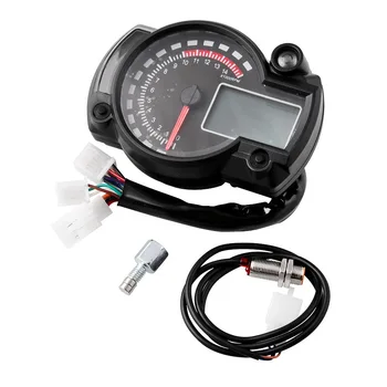 

Motorcycle Digital Light LCD 7 Color Speedometer Odometer Tachometer W/ Speed Sensor Display Oil Level Meter Universal