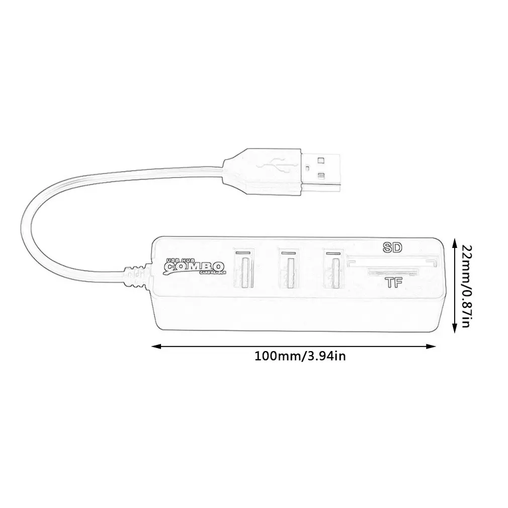 Micro usb-хаб 2,0 Мульти usb порты комбо SD/TF кард-ридер концентратор USB разветвитель 3 порта usb адаптер для компьютера аксессуары