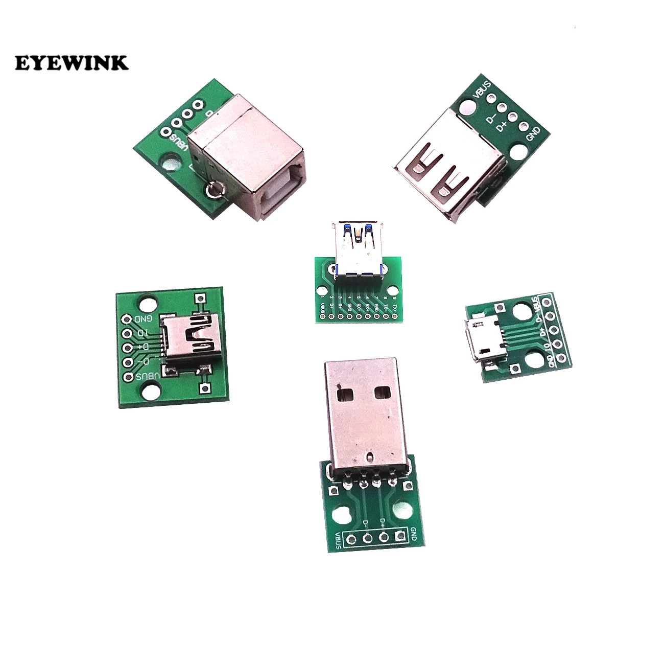 10 шт. Micro Mini USB A Male 2 0 3 Female B разъем интерфейса до 54 мм DIP преобразователь адаптер