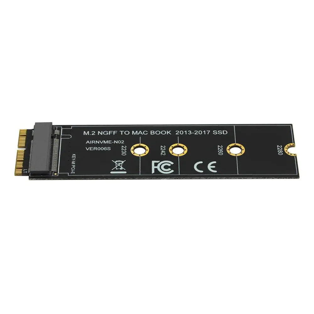 

M key M.2 NGFF PCIe AHCI SSD Adapter Card for MACBOOK Air 2013 2014 2015 2017 A1465 A1466 Pro A1398 A1502 A1419 2230-2280 SSD