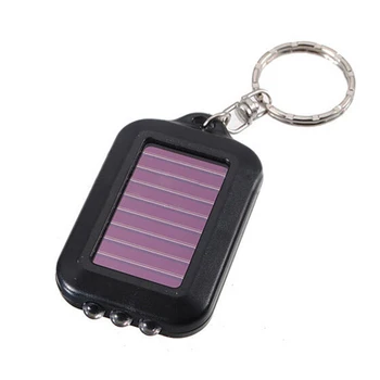 

Portable Mini 3 LED Solar Power Flashlight Light Lamp Keychain torch Real Solar Chargable