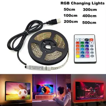 

USB 5V LED Waterproof String Light Lamp Flexible RGB Changing Light Tape with Remote Control