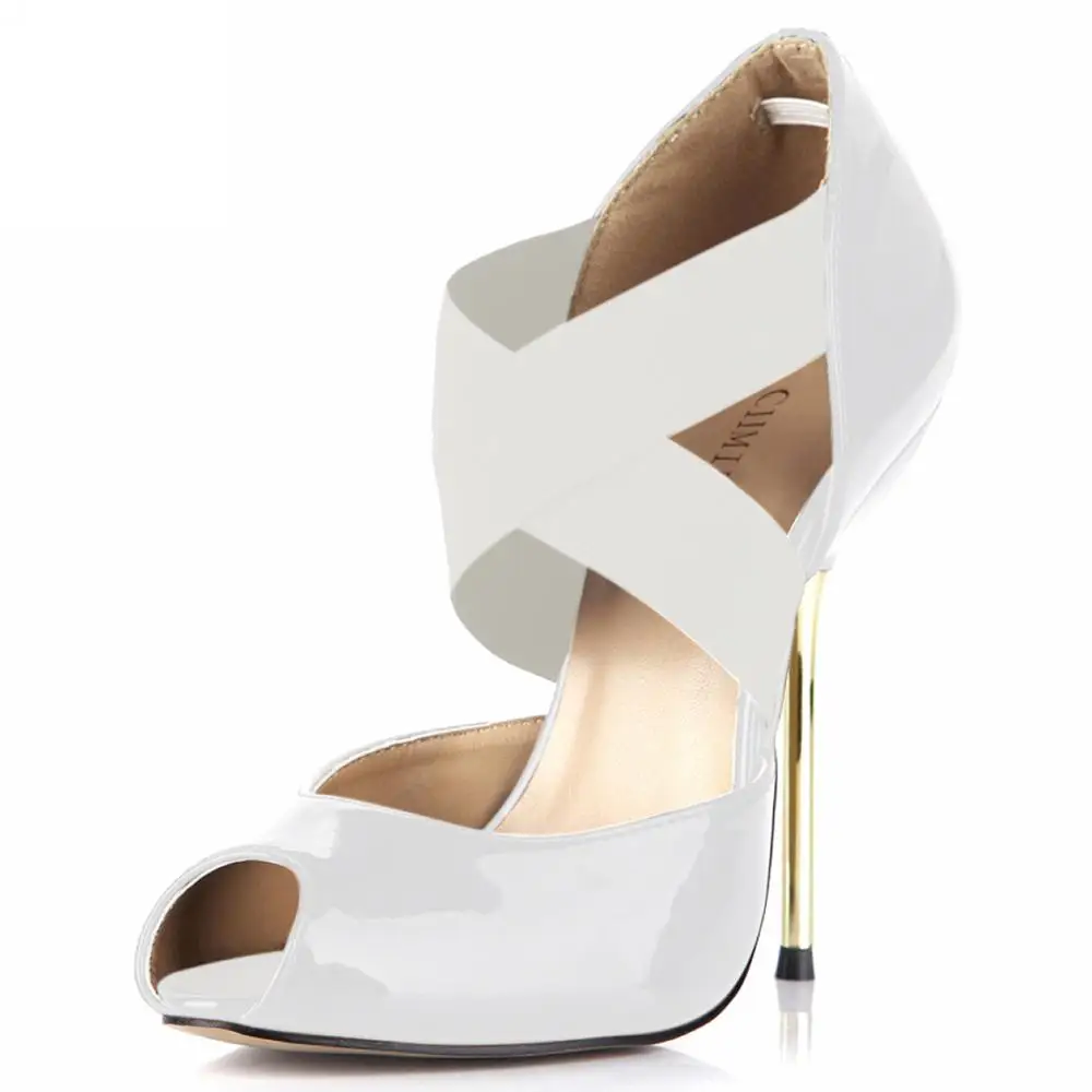 Женские туфли лодочки с открытым носком на металлической шпильке|Туфли| |