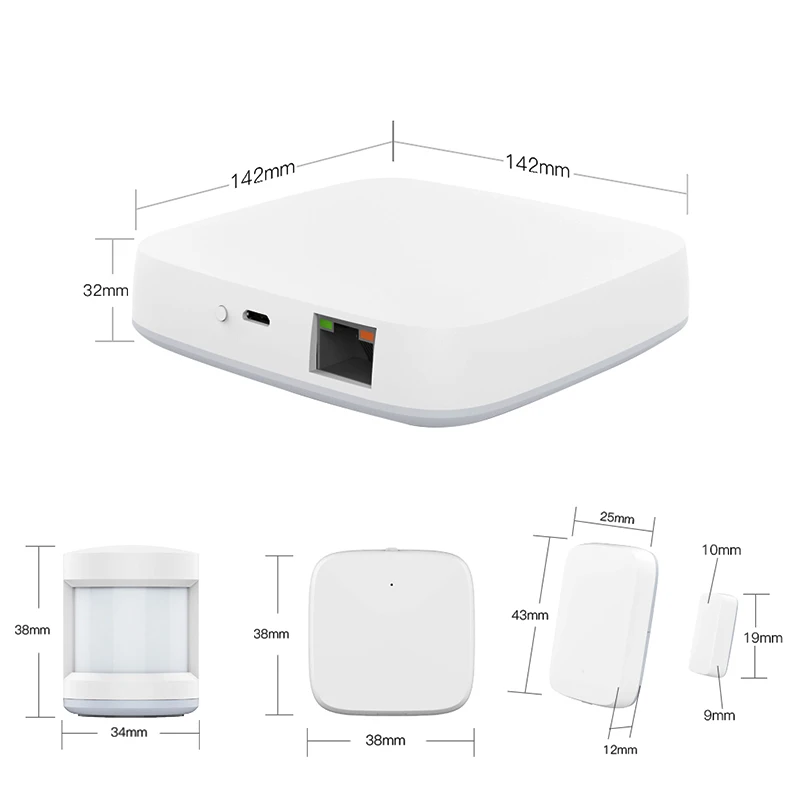 Smart Zigbee шлюз концентратор Tuya умный дом автоматизация сцены охранной сигнализации комплект PIR двери и окна датчик температуры и влажности