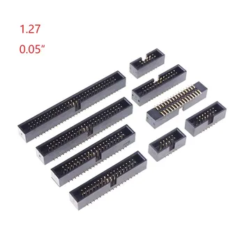 

10 pcs 0.050" 1.27 mm Box Header Dual Row Position 8 10 12 14 16 20 26 30 34 40 50 60 Pin SMT SMD Vertical PCB Solder