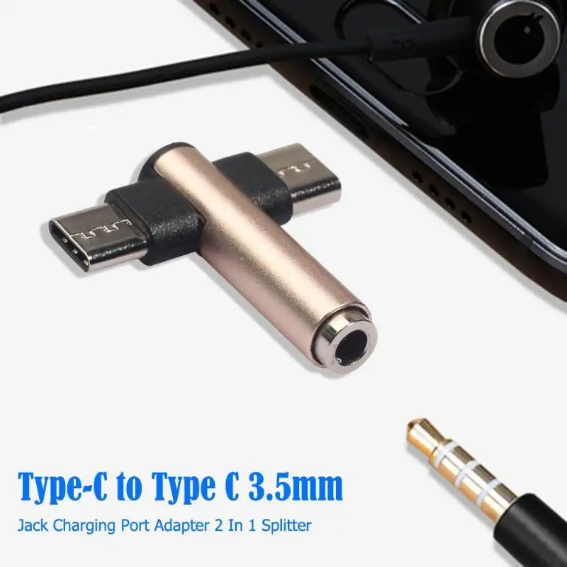 2 в 1 тип-c до 3,5 мм разъем для наушников аудио адаптер USB C зарядка конвертер Поддержка наушников микрофон CTIA стандарт