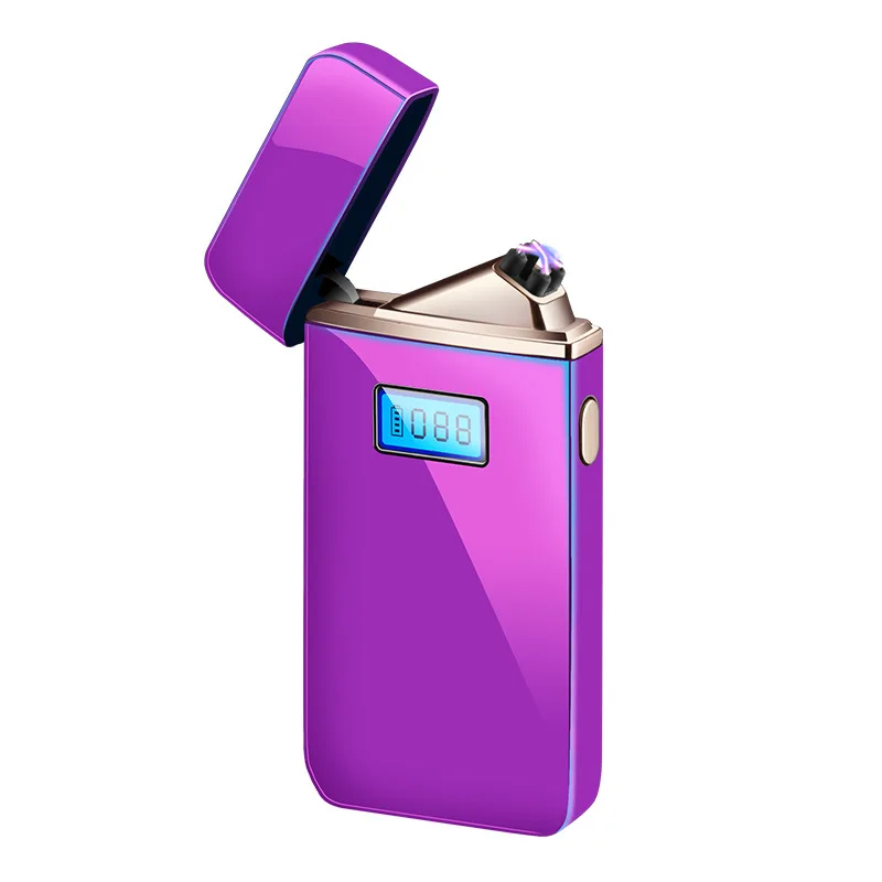 Multicolor Креативная электрическая зажигалка с цифровым дисплеем, Электронные USB зажигалки, перезаряжаемая двойная дуговая плазменная зажигалка, гаджеты для мужчин - Цвет: Multicolor