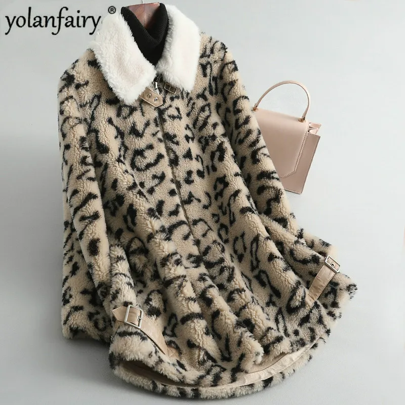 Женское зимнее пальто с леопардовым принтом 2020 шерсть | Женская одежда