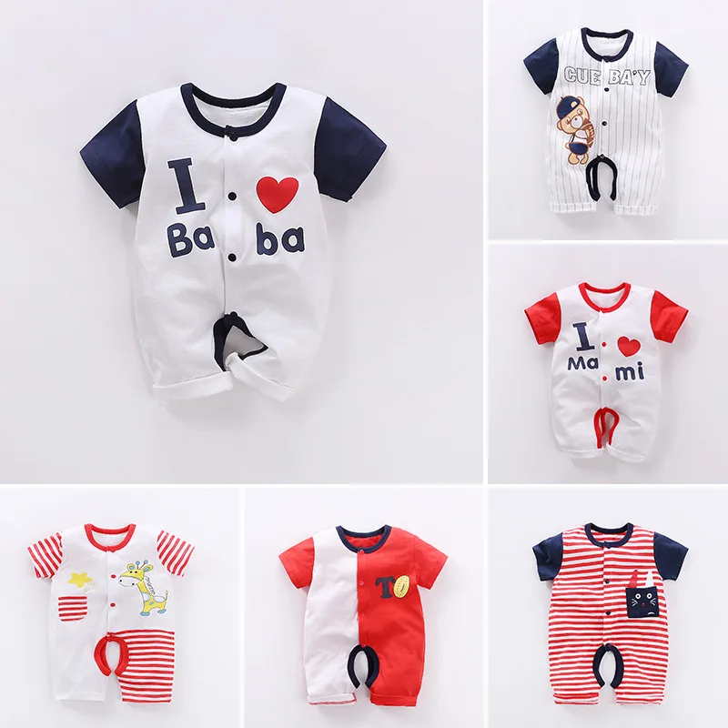 

Pure Cotton Infant Open File Onesie 0-3-Year-Old Men And Women Baby Short Sleeve Thin Climbing Clothes Newborns Romper