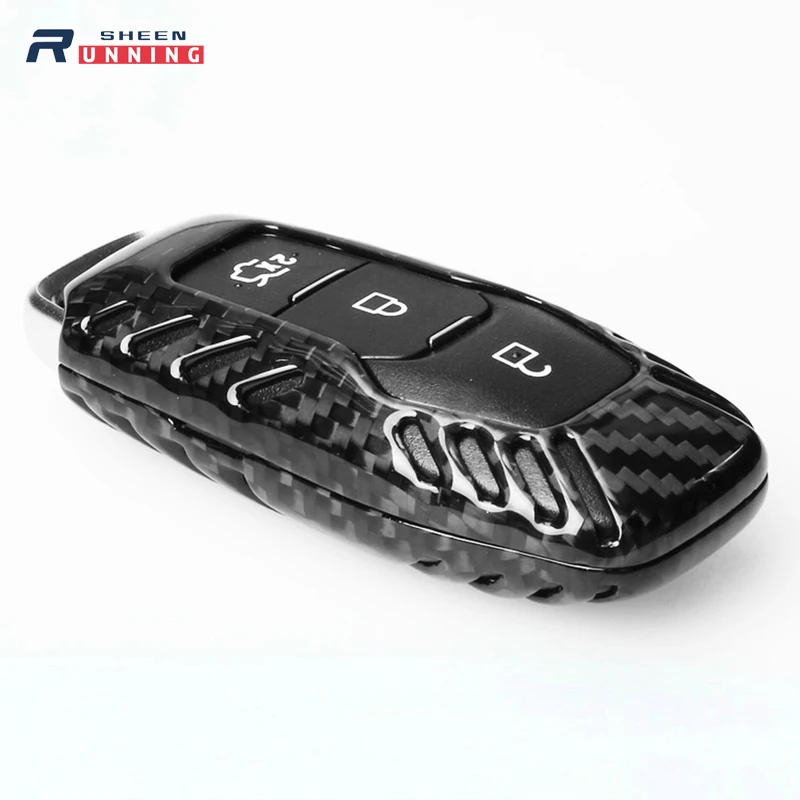 

For Ford Mustang Key Case Cover Carbon Fiber Keys Cover Car Key Protection Set Fit Ford Mustang Accessories 2015 2016 2017