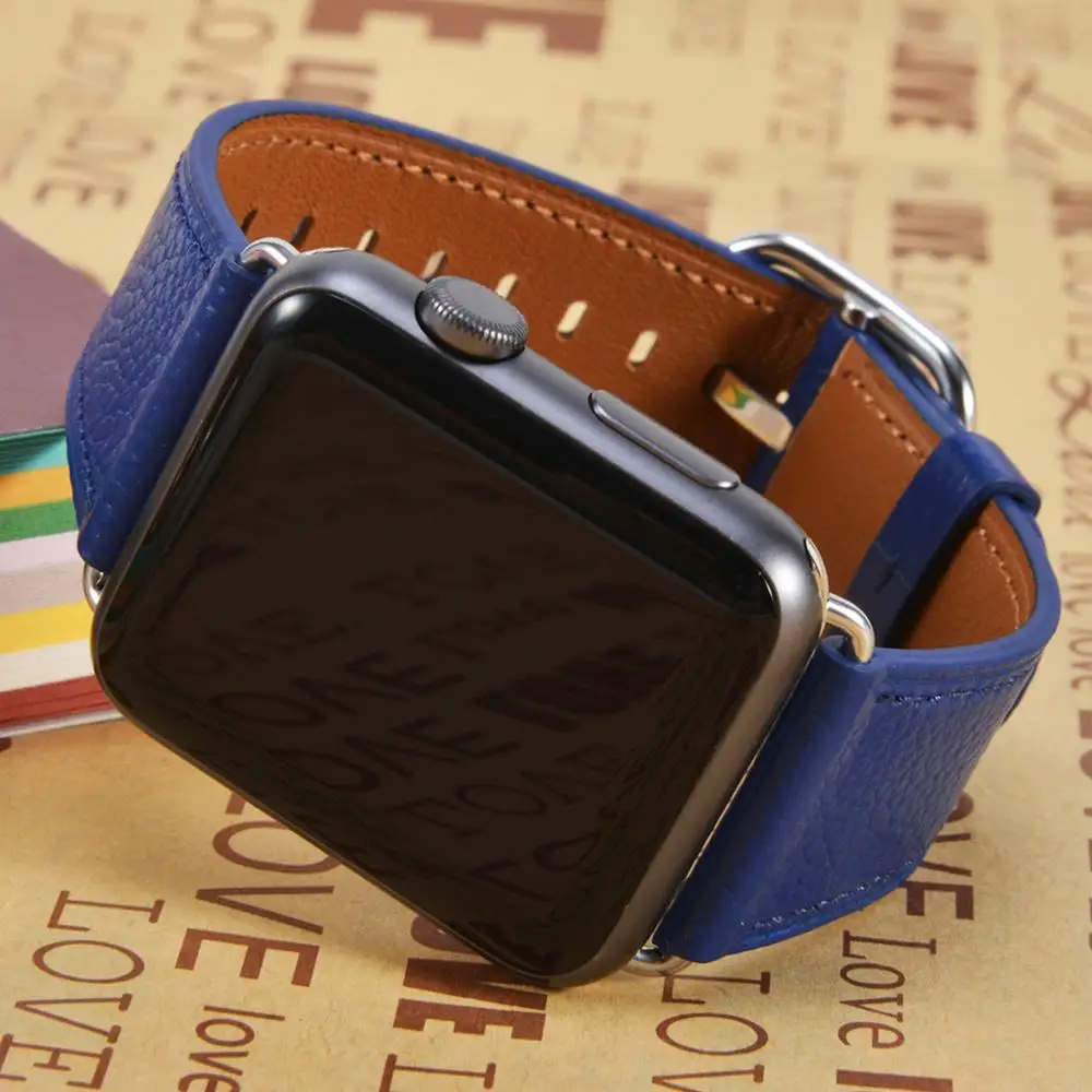Ремешок из натуральной кожи петлевой для Apple watch 42 мм 38 мм для женщин и мужчин ремешок для спортивных часов для iwatch series 4 3 2 1 40 мм 44 мм