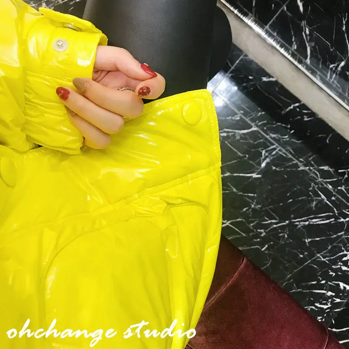 Ограниченная Асимметричная Длина зимнее Новое Женское пальто яркое лицо не выцветает Свободный теплый участок Толстая куртка хлопок женщин