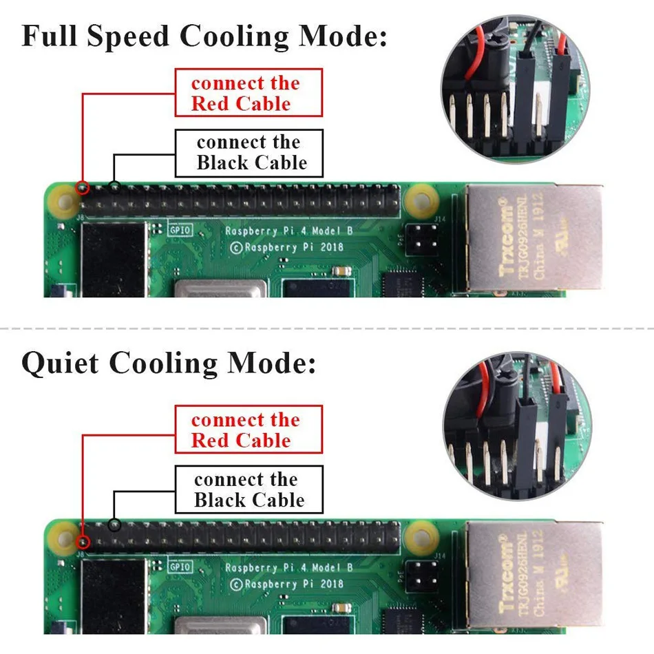Raspberry Pi 4 вентилятора, Raspberry Pi Вентилятор охлаждения 30x30x7 мм DC 5 В Бесщеточный вентилятор охлаждения Raspberry Pi радиатор Pi 4 Модель B 3B+ Pi 3