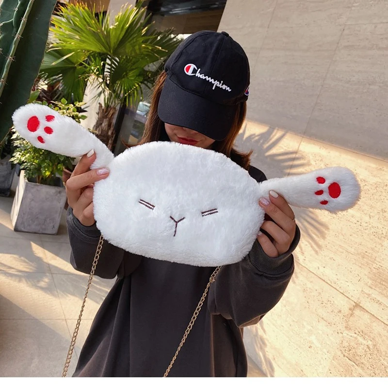Mini Cartoon Messenger Bag Cute Rabbit Ladies Shoulder Bag Female Plush Toy Girl Handbag