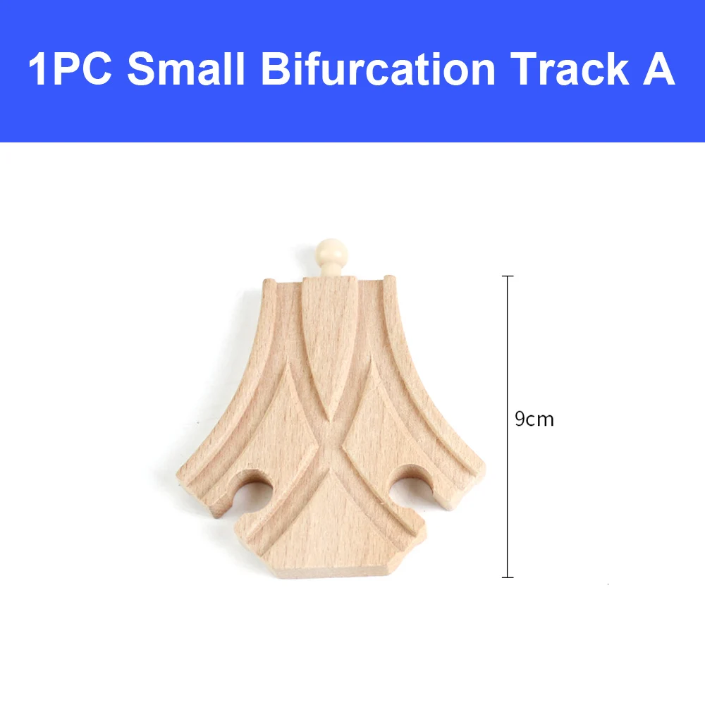 1pc bifurcation A DIY деревянное гоночное направляющее устройство аксессуары из Бука Деревянный Железнодорожный Набор треков мост Piers части совместимы с Томом всех брендов - Цвет: 1pc bifurcation A