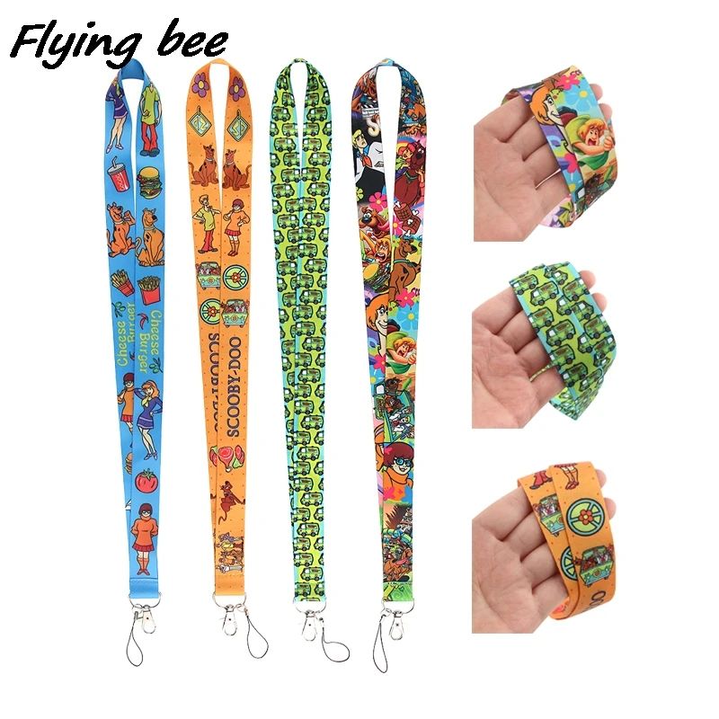 Flyingbee-cordón creativo de dibujos animados para perro, insignia de identificación, cuerda de teléfono móvil, correas para el cuello, accesorios X1222
