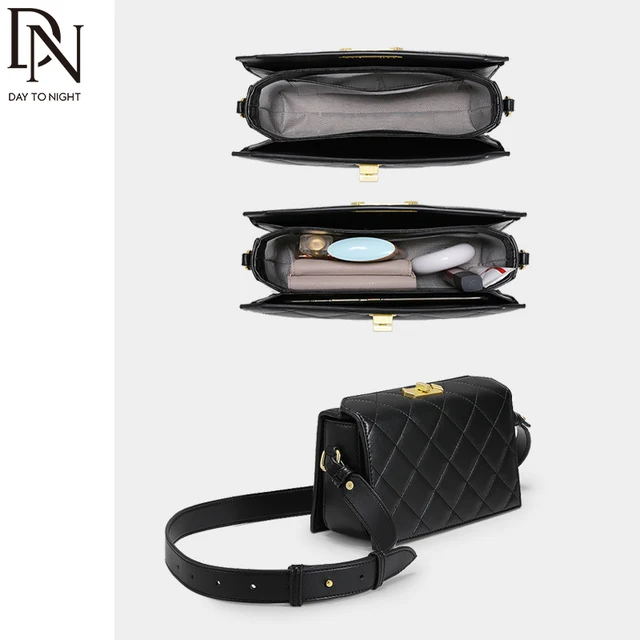 DN Women’s Bags Underarm Shoulder Bag 2022 Fashion Mid Open Simplicity Diamond Lattice Crossbody Handbag Ladies Small Purse 4