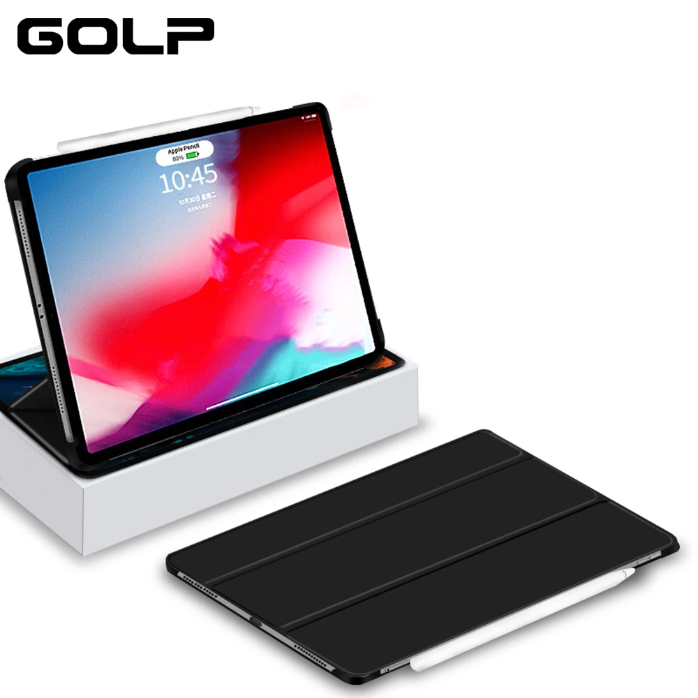 Умный чехол для iPad Pro 11 чехол, противоударный чехол GOLP из искусственной кожи+ жесткий чехол на магните для iPad Pro 11 чехол