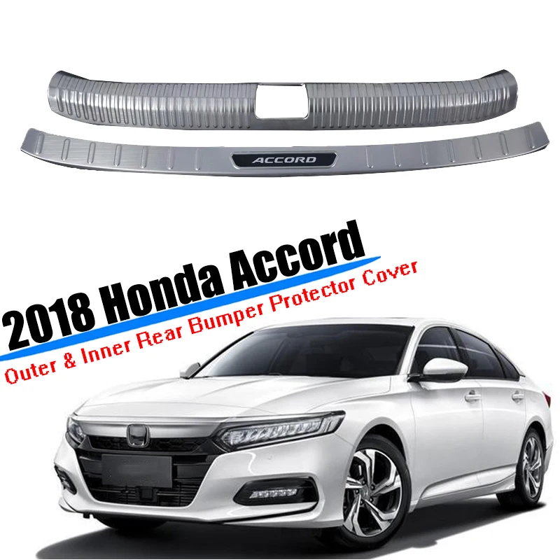Для Honda Accord Хромовая Серебряная сталь Автомобильный багажник внутренний и наружный задний бампер педаль пластина панель Крышка автомобиля Стайлинг