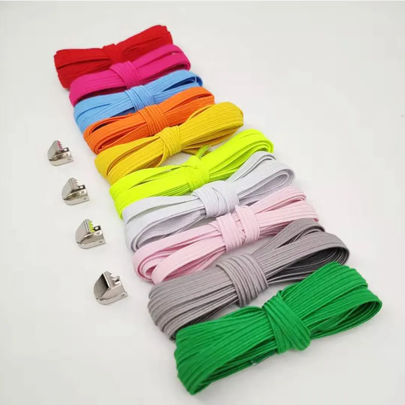 

1 pair Tie-free Shoelaces Elastic Locking Creative Quick No Tie Shoes Lace Kids Adult Unisex Sneakers Solid Color Laces Strings