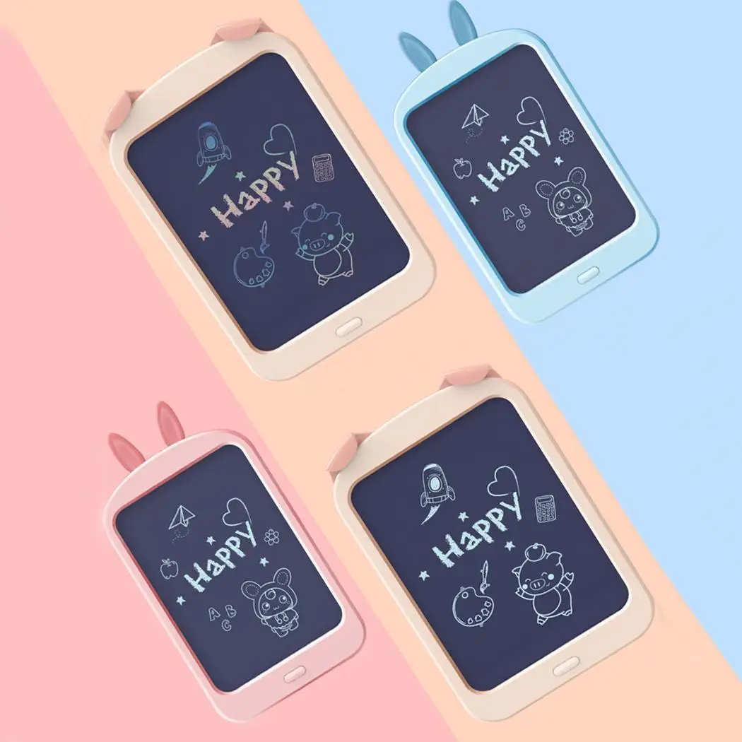 Дети мультфильм Животные легкие водонепроницаемые lcd письма квадратные кнопки батареи доска для рисования