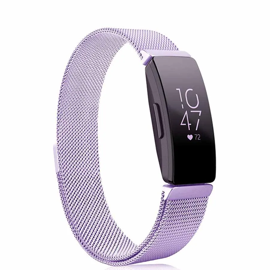 Для Fitbit Inspire HR Band Замена Миланская петля магнитный браслет из нержавеющей стали Betl для Fitbit Inspire аксессуары - Цвет: Lavender