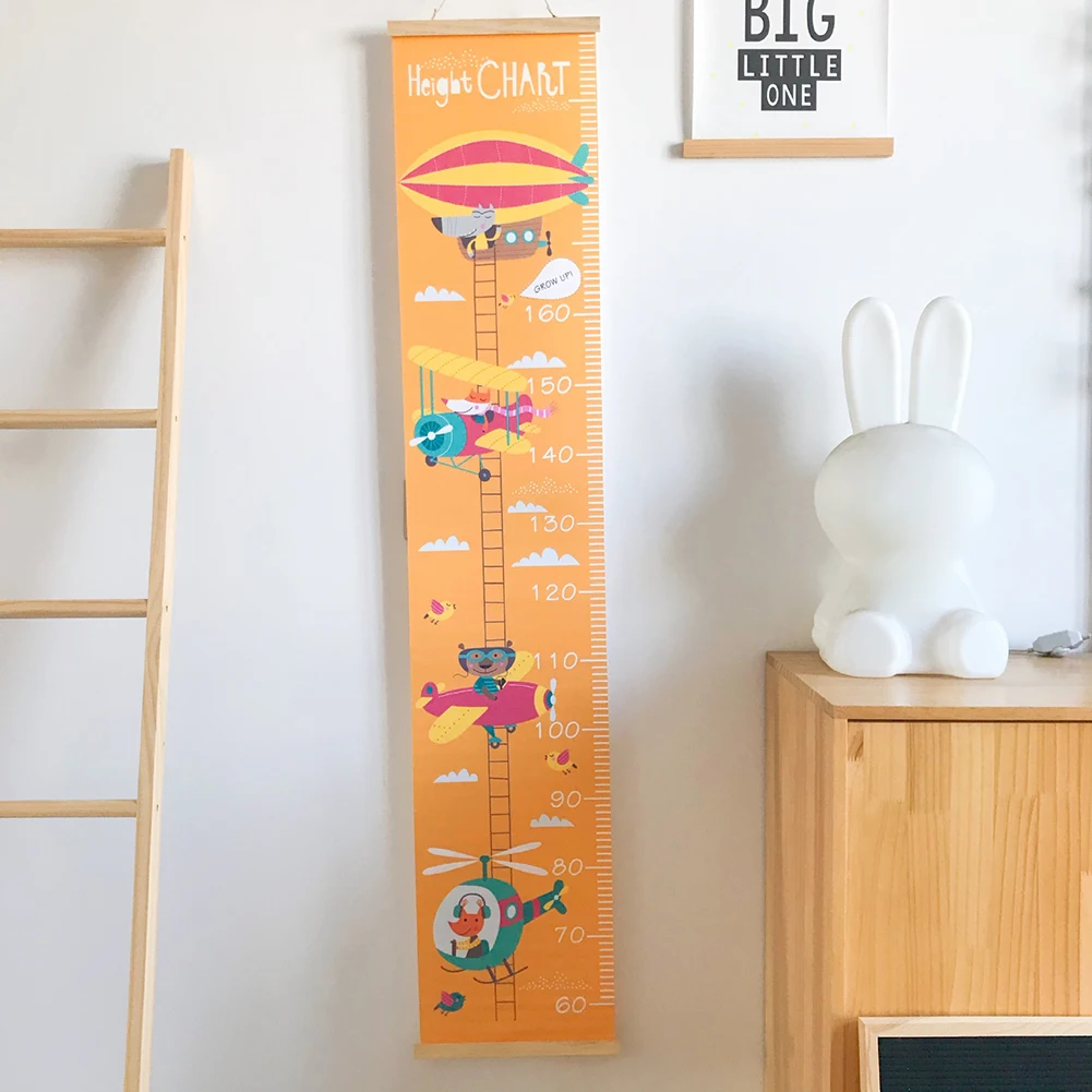 Spacecraft Animal Dinosaur Kids Height Chart Children Growth Ruler With Wood Frame Children Height Record Wall Hanging Decor