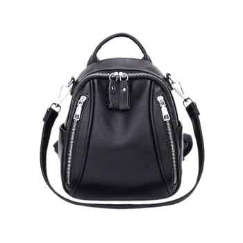 

Woman Mini Bag Leather Backpack Anti Theft Black Small Leather Shoulder Bag Female Travel Backpack Girl Backbag
