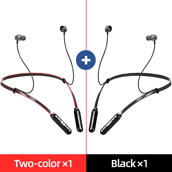 Black-red Ubeamer Q9 наушники Bluetooth V5.0 водонепроницаемые Висячие Наушники Беспроводная гарнитура HIFI микрофон - Цвет: Black-red