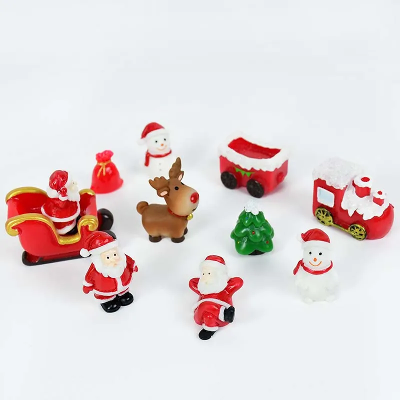 1/2/5pcs Santa Christmas Tree Figurines Fairy Garden Decor Christmas Gift Toys Crafts Table Ornament Decor Navidad 2021 New Year