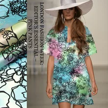 Принт шелковая органза атласная ткань 135 см ширина 14momme