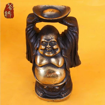 

---421+++Bronze sculpture, ingot crafts laughing buddha maitreya bronze statue bronze sculpture, decoration