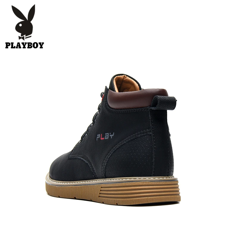 PLAYBOY/Новинка; мужские ботинки; кожаные уличные ботильоны; мужские Нескользящие ботинки на шнуровке; Британские кроссовки; Zapatos De Hombre; PL617170