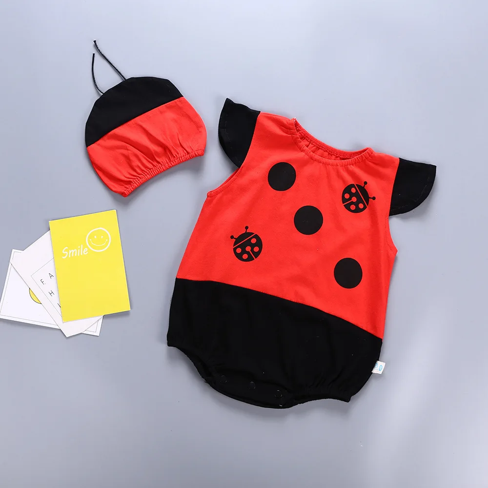 Baby Bodysuits for girl  Baby Girl Summer Clothes Rompers with Hat Ruffle Flying Sleeve Fruit Honey Bee Costume Infant Unisex Sleeveless One Piece Outfit best baby bodysuits