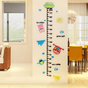 

3D Stickers Superwings Cartoon Acrylic Height Sticker for Children Growth Record