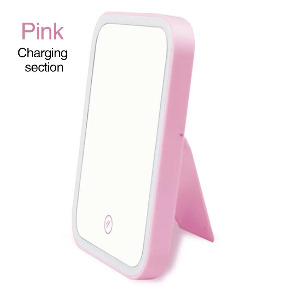 Makeup Mirrors LED Lighted Adjustable Brightness Bathroom Cosmetic Table Mirror Luminous Square Interior Design Gifts