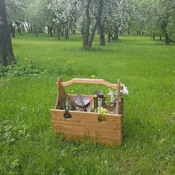 Table pliante de jardin, deux couleurs, pour l'extérieur, pour la campagne, panier de pique nique multifonctionnel Portable, pour le vin, les Fruits, pour le Camping 