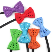 Новые яркие точка вязаный Для мужчин галстук-бабочка Регулируемая Бабочка Double Deck Галстуки дизайнерские Вязание платье без застежки до середины икры; вязаное; галстук-бабочка