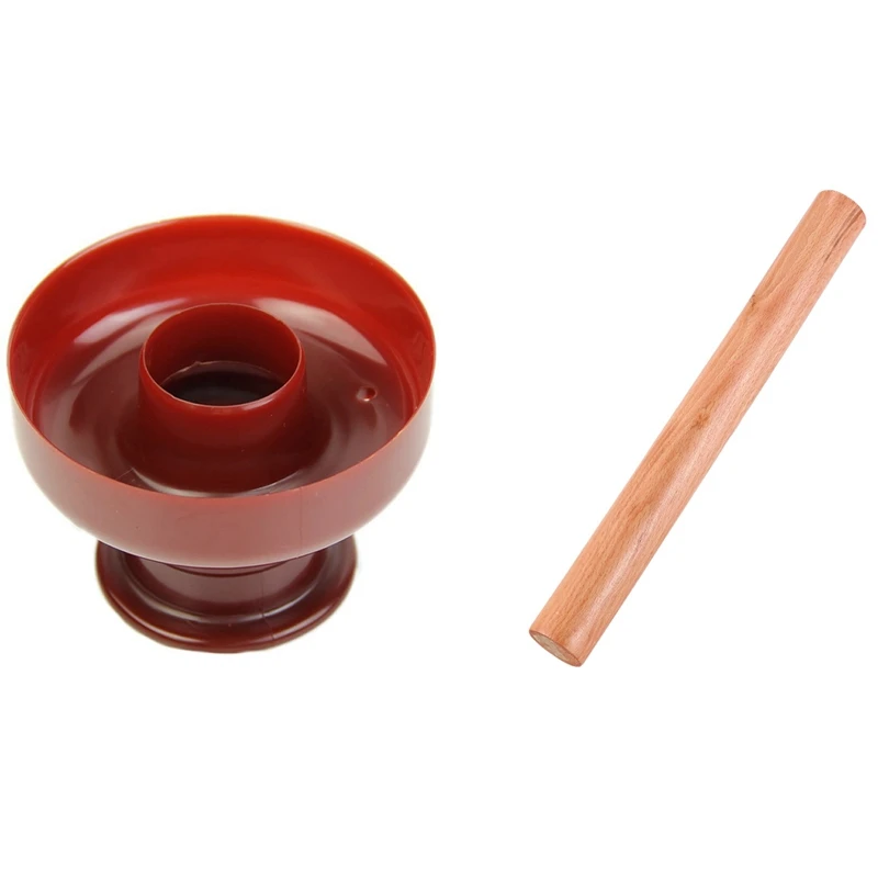 New Wooden Flour Dough Rolling Pin Roller Stick 9.2 Inch Length Wood Color & Wine Red Mini Doughnut Donut Mold Cake Desserts | Дом и сад