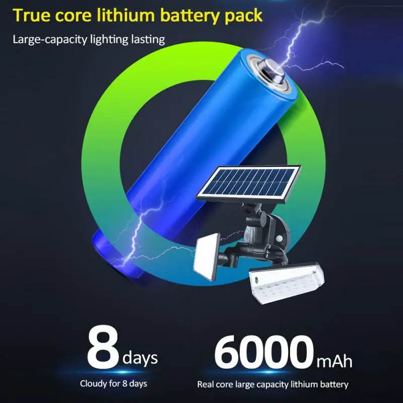 42LED/80COB Солнечный настенный светильник для улицы, сада, двора, IP65, водонепроницаемый, PIR датчик движения, светильник, энергосберегающий Уличный настенный светильник