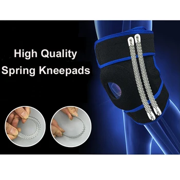 

1Pair Professional Sports Knee Pads Adult Knee Protector Pads Elbow Support 4 Springs Support Kneepads For Men Weight Lifting