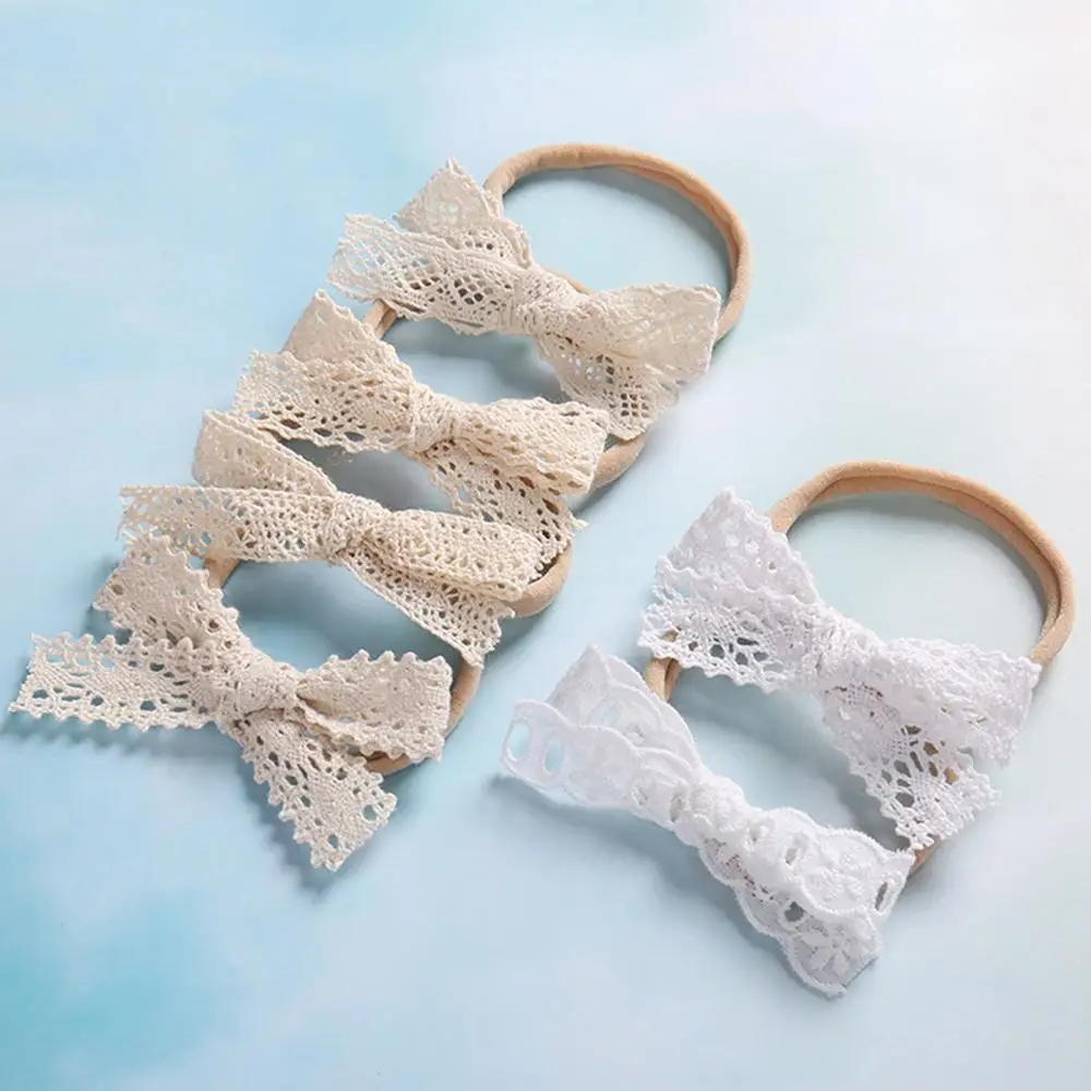 

Bowknot Lace Baby Headbands For Girls Princess Fresh Style Adjustable Handmade elastic Baby Hairband Hair Accessories Newborn