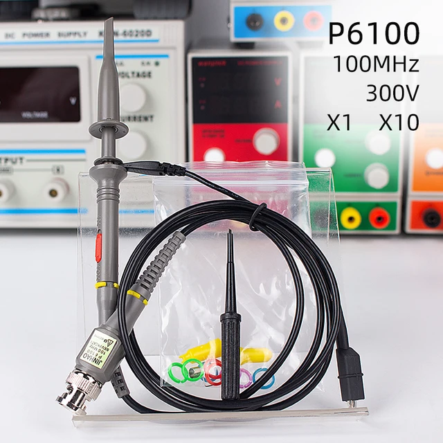 Description Picture 6 of item2pcs Oscilloscope Probe Accessories 100MZH 200MHZ 300MHZ 500MHZ With Crocodile Clips Attenuator 1X 10X X100 Needle Tip